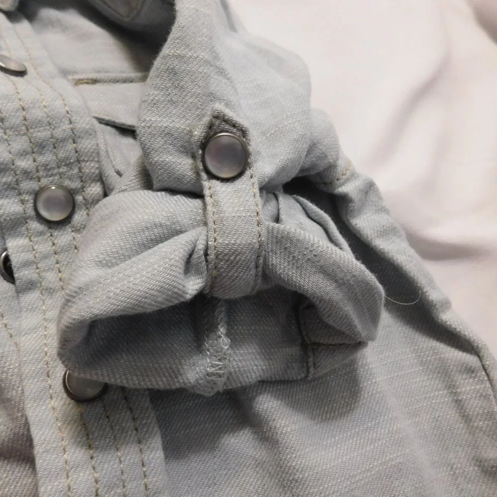 OshKosh Blue Denim Snap Front Shirt Size 12 Months NEW